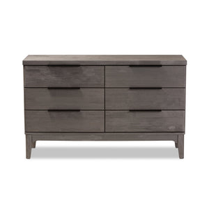 Baxton Studio Nash Rustic Platinum Wood 6-Drawer Dresser