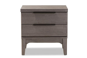 Baxton Studio Nash Rustic Platinum Wood 2-Drawer Nightstand