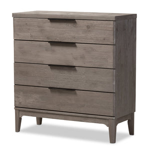 Baxton Studio Nash Rustic Platinum Wood 4-Drawer Chest