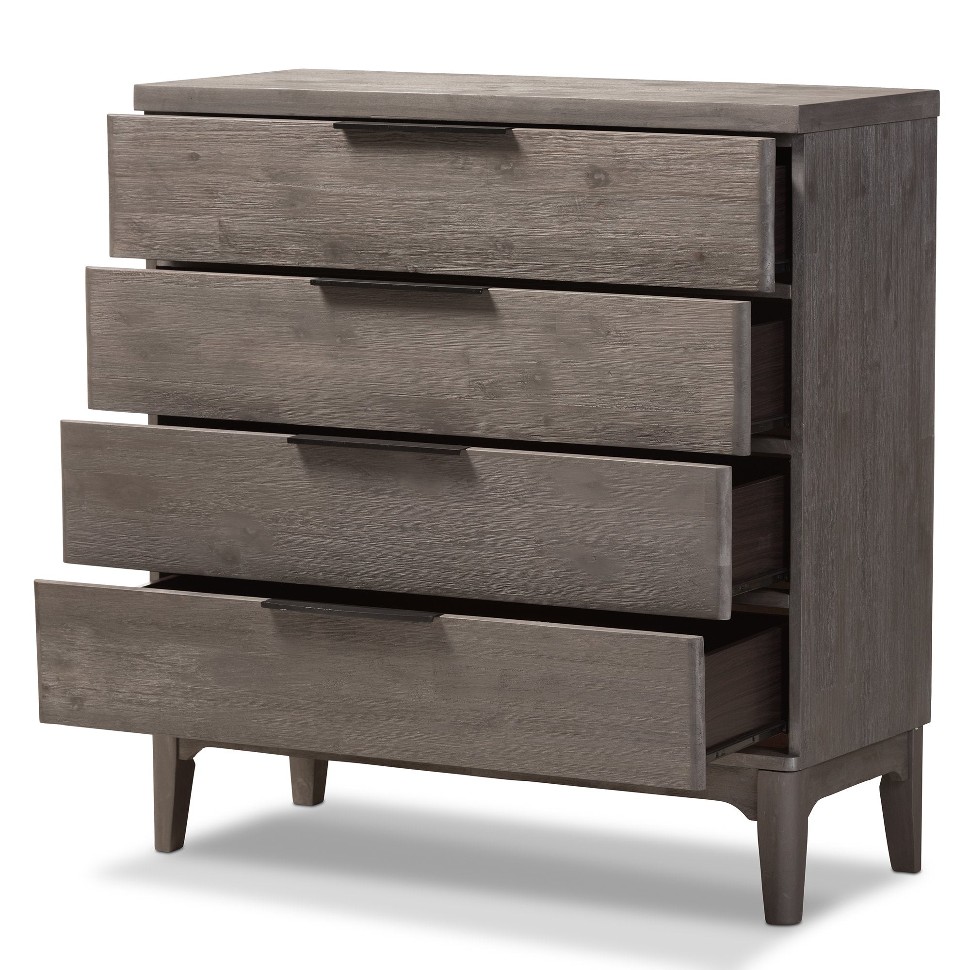 Baxton Studio Nash Rustic Platinum Wood 4-Drawer Chest