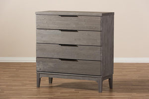 Baxton Studio Nash Rustic Platinum Wood 4-Drawer Chest