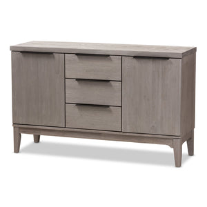 Baxton Studio Nash Rustic Platinum Wood 3-Drawer Sideboard Buffet