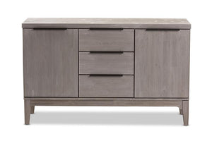 Baxton Studio Nash Rustic Platinum Wood 3-Drawer Sideboard Buffet