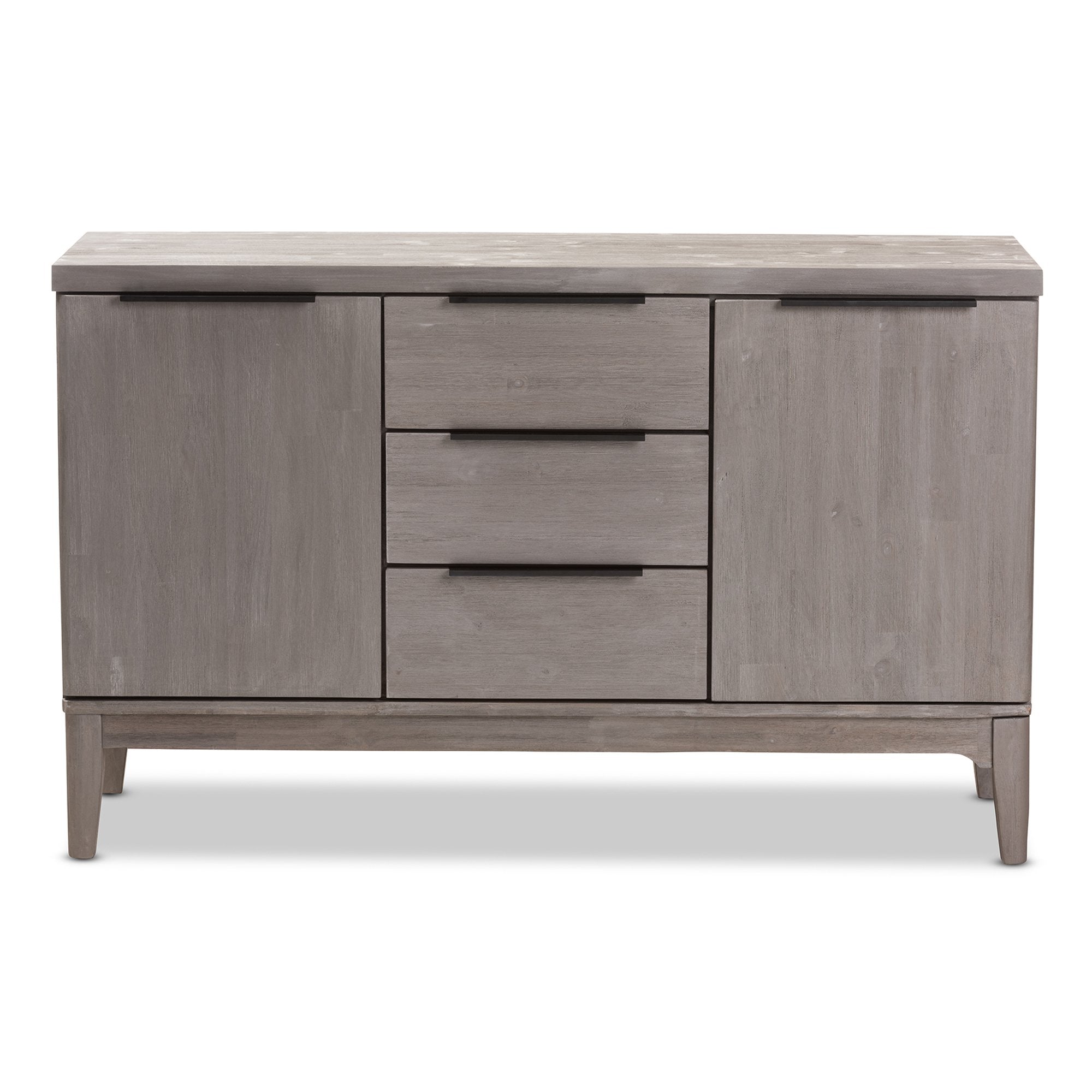 Baxton Studio Nash Rustic Platinum Wood 3-Drawer Sideboard Buffet