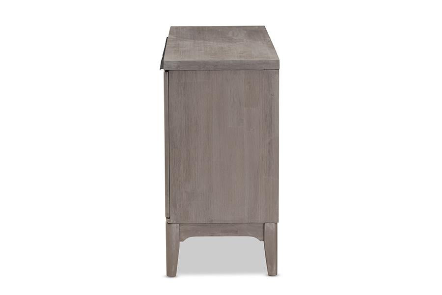 Baxton Studio Nash Rustic Platinum Wood 3-Drawer Sideboard Buffet