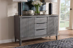 Baxton Studio Nash Rustic Platinum Wood 3-Drawer Sideboard Buffet