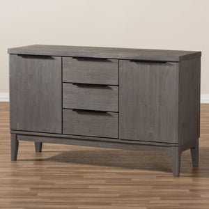 Baxton Studio Nash Rustic Platinum Wood 3-Drawer Sideboard Buffet