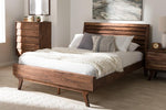 Baxton Studio Sierra Mid-Century Modern Brown Wood Queen Size Platform Bed