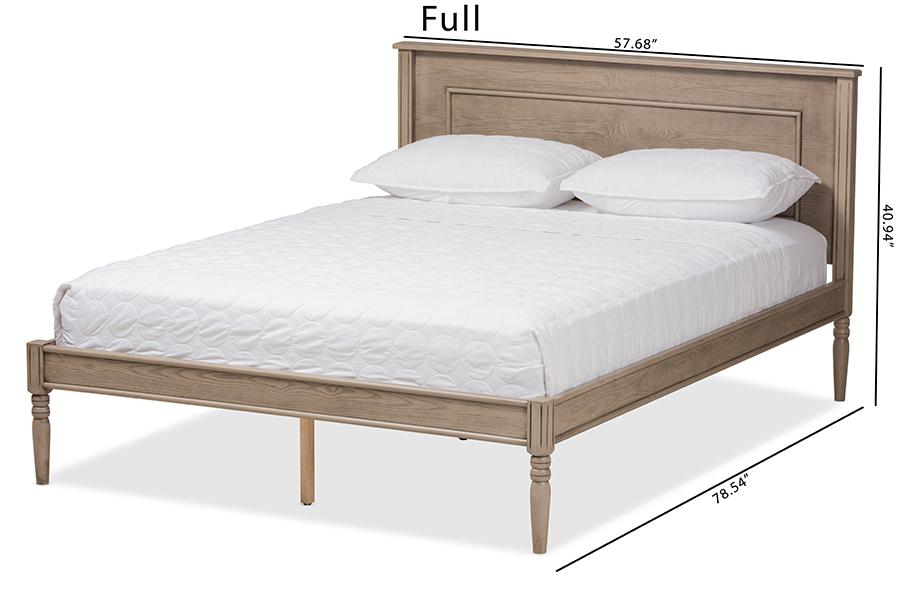 Baxton Studio Axton Modern and Contemporary Weathered Grey Finished Wood Full Size Bed