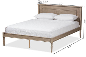 Baxton Studio Axton Modern and Contemporary Weathered Grey Finished Wood Queen Size Bed