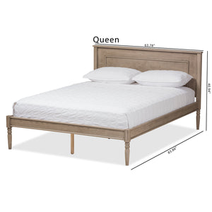 Baxton Studio Axton Modern and Contemporary Weathered Grey Finished Wood Queen Size Bed