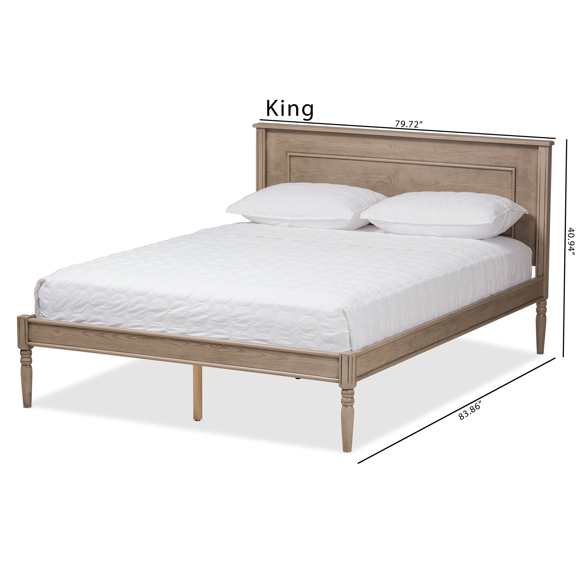 Baxton Studio Axton Modern and Contemporary Weathered Grey Finished Wood King Size Bed