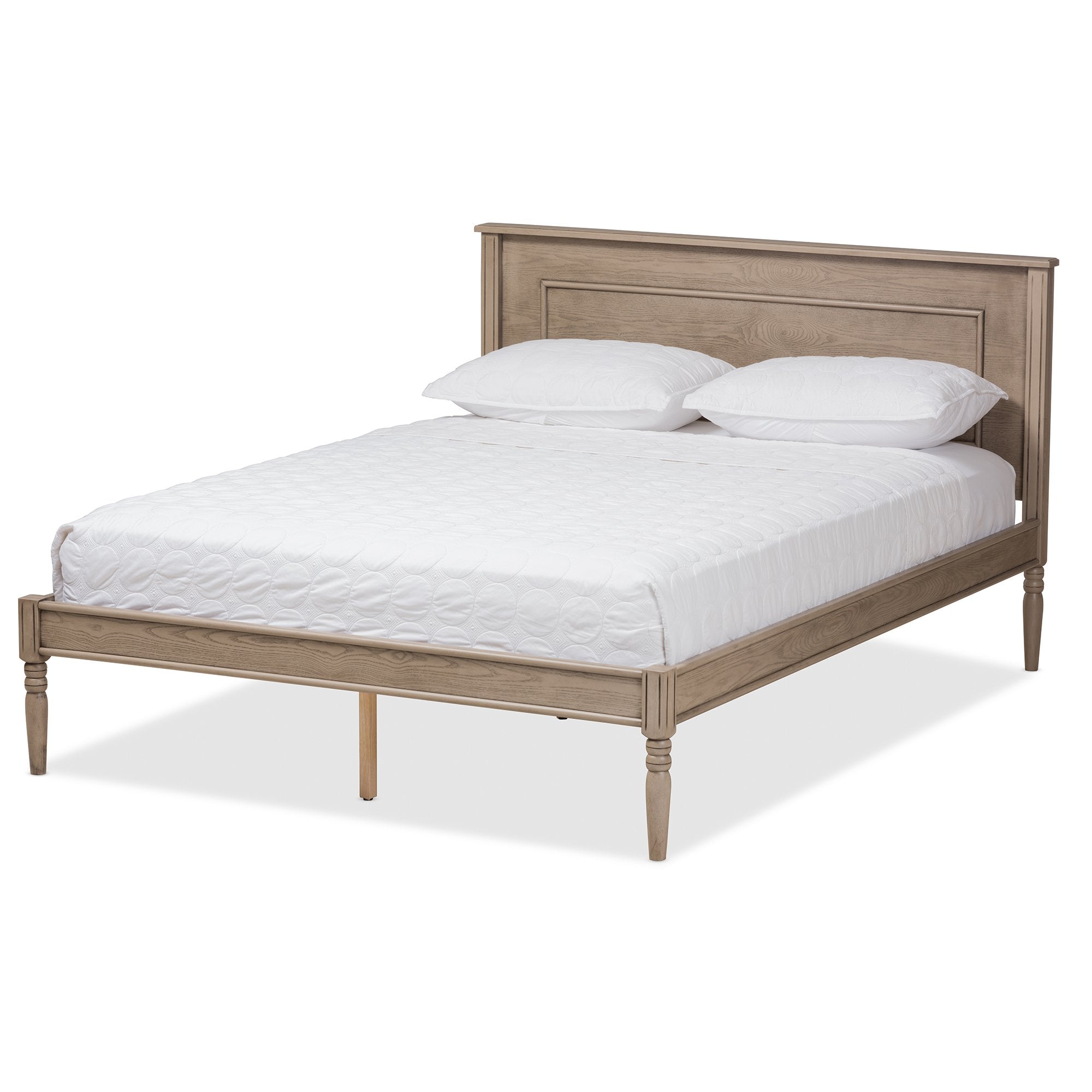 Baxton Studio Axton Modern and Contemporary Weathered Grey Finished Wood Queen Size Bed