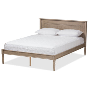 Baxton Studio Axton Modern and Contemporary Weathered Grey Finished Wood Queen Size Bed