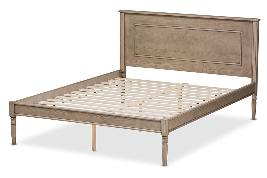 Baxton Studio Axton Modern and Contemporary Weathered Grey Finished Wood Full Size Bed