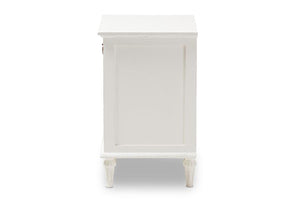 Baxton Studio Venezia French-Inspired Rustic Whitewash Wood 1-Drawer Nightstand