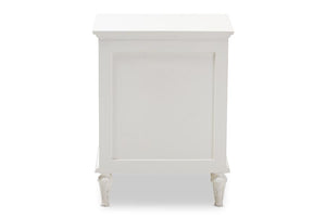 Baxton Studio Venezia French-Inspired Rustic Whitewash Wood 1-Drawer Nightstand