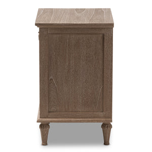 Baxton Studio Venezia French-Inspired Rustic Grey Wash Finish Wood 1-Drawer Nightstand