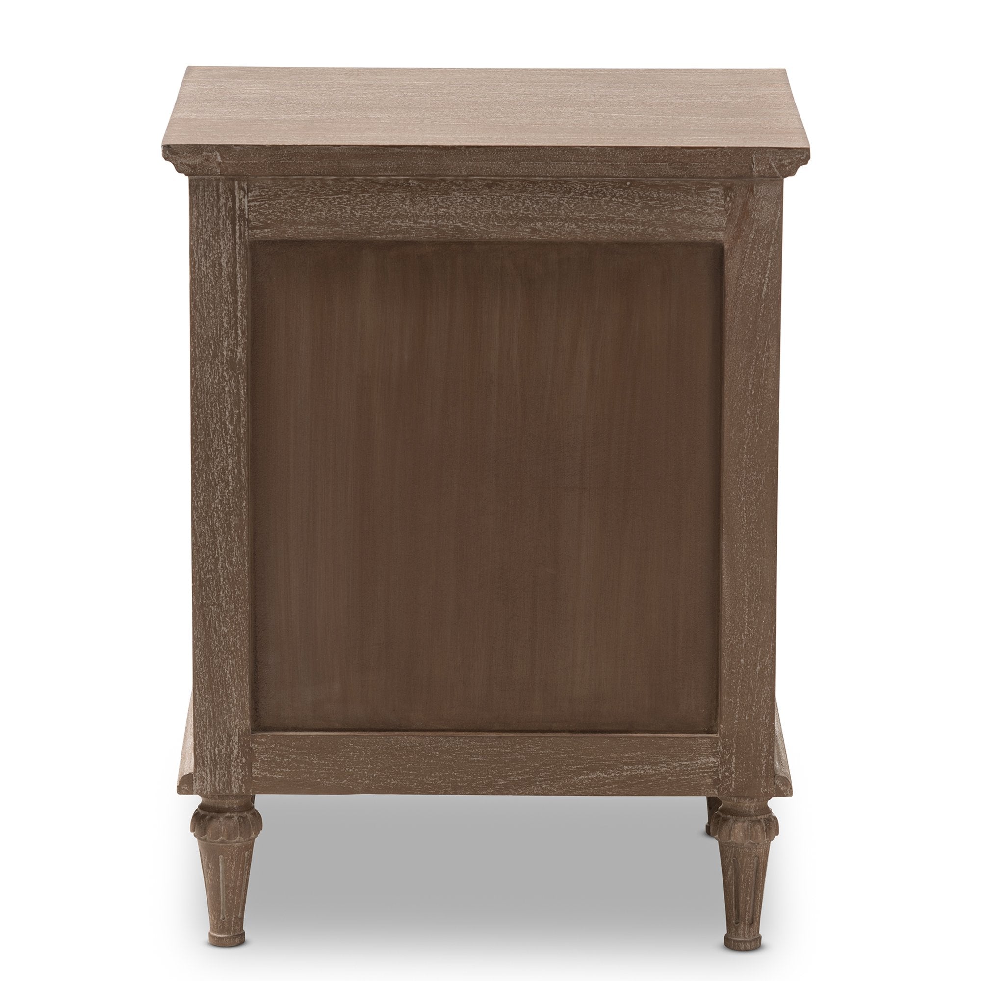 Baxton Studio Venezia French-Inspired Rustic Grey Wash Finish Wood 1-Drawer Nightstand