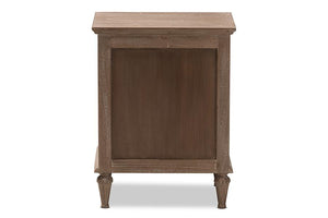 Baxton Studio Venezia French-Inspired Rustic Grey Wash Finish Wood 3-Drawer Nightstand