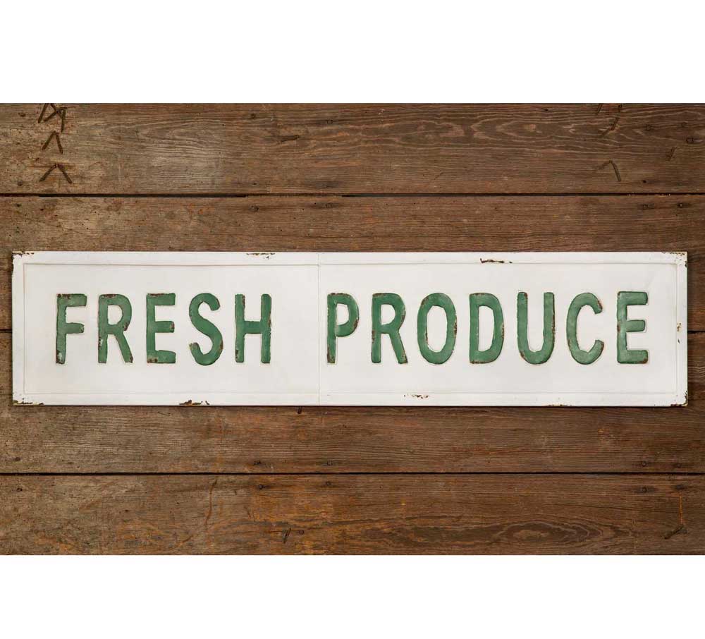 "Fresh Produce" Metal Wall Sign