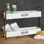 White Two Tier Bath Caddy