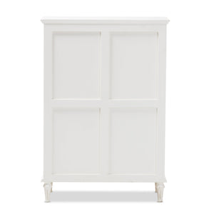 Baxton Studio Venezia French-Inspired Rustic Whitewash Wood 5-Drawer Chest