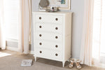 Baxton Studio Venezia French-Inspired Rustic Whitewash Wood 5-Drawer Chest