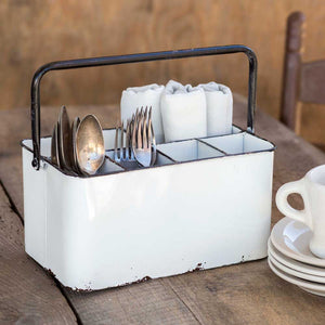 White Cutlery Caddy