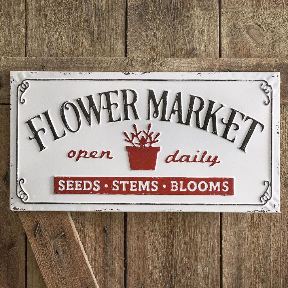 "Flower Market" Metal Sign