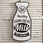 "Farm Fresh Milk" Metal Sign