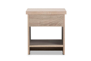 Baxton Studio Jamie Modern and Contemporary Two-Tone Oak and Grey Wood 1-Drawer 1-Shelf Nightstand