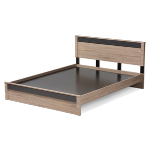 Baxton Studio Jamie Modern and Contemporary Two-Tone Oak and Grey Wood Queen Size Platform Bed