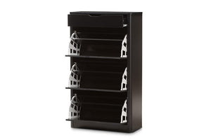 Baxton Studio Cayla Modern and Contemporary Black Wood Shoe Cabinet