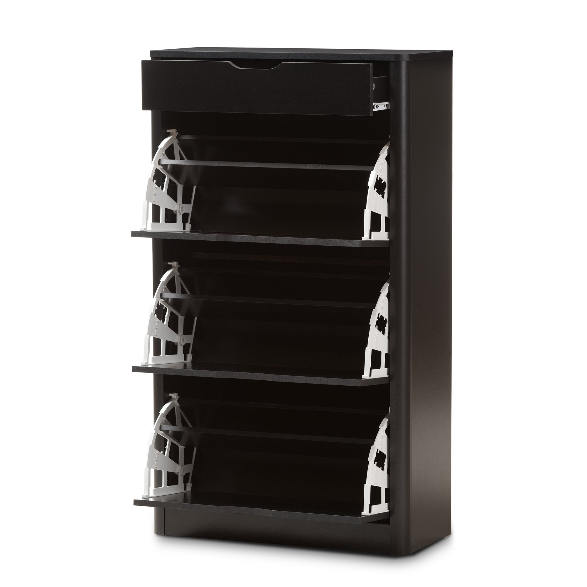 Baxton Studio Cayla Modern and Contemporary Black Wood Shoe Cabinet