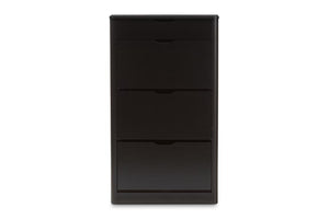 Baxton Studio Cayla Modern and Contemporary Black Wood Shoe Cabinet