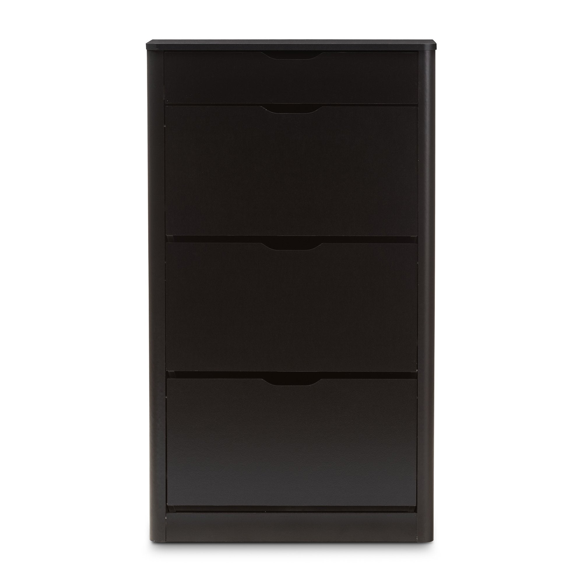 Baxton Studio Cayla Modern and Contemporary Black Wood Shoe Cabinet