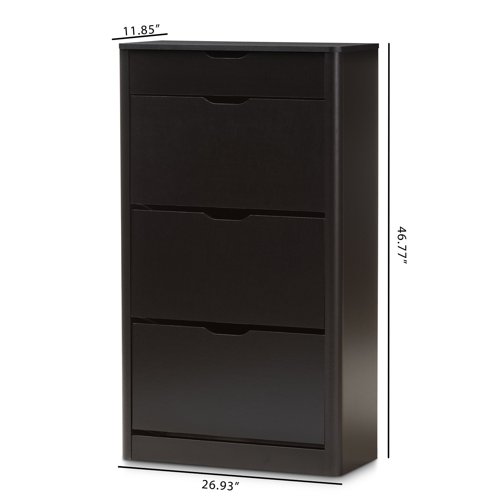 Baxton Studio Cayla Modern and Contemporary Black Wood Shoe Cabinet