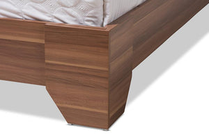 Baxton Studio Vanda Modern and Contemporary Two-Tone Walnut and Black Wood Queen Size Platform Bed