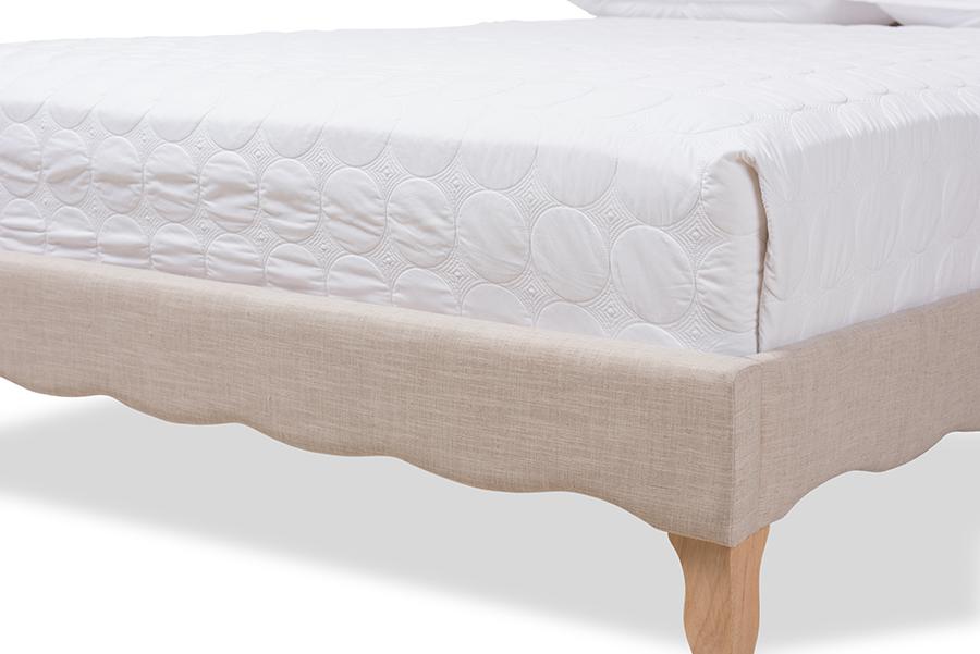 Baxton Studio Alicia French Modern Classic Beige Fabric Full Size Platform Bed