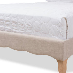 Baxton Studio Alicia French Modern Classic Beige Fabric King Size Platform Bed