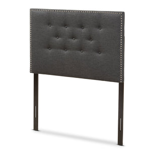 Baxton Studio Windsor Modern and Contemporary Dark Grey Fabric Twin Size Headboard