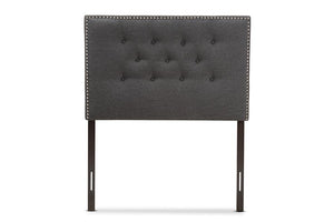 Baxton Studio Windsor Modern and Contemporary Dark Grey Fabric Twin Size Headboard