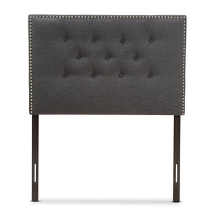 Baxton Studio Windsor Modern and Contemporary Dark Grey Fabric Twin Size Headboard