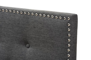 Baxton Studio Windsor Modern and Contemporary Dark Grey Fabric Twin Size Headboard