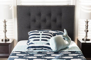 Baxton Studio Windsor Modern and Contemporary Dark Grey Fabric Twin Size Headboard