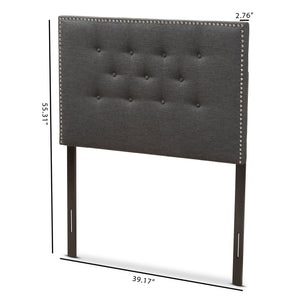 Baxton Studio Windsor Modern and Contemporary Dark Grey Fabric Twin Size Headboard