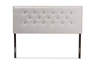 Baxton Studio Windsor Modern and Contemporary Greyish Beige Fabric Upholstered King Size Headboard