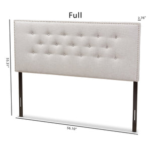 Baxton Studio Windsor Modern and Contemporary Greyish Beige Fabric Upholstered Full Size Headboard