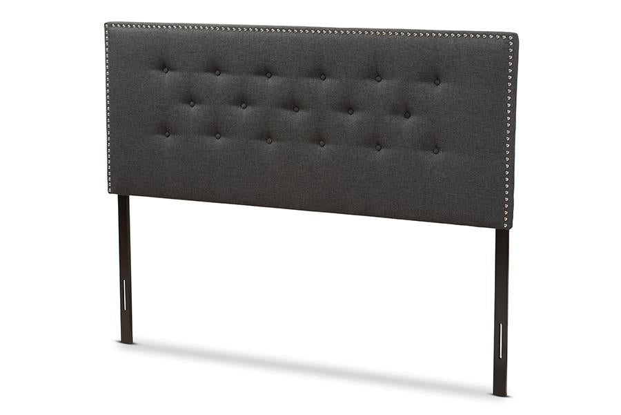 Baxton Studio Windsor Modern and Contemporary Dark Grey Fabric Full Size Headboard